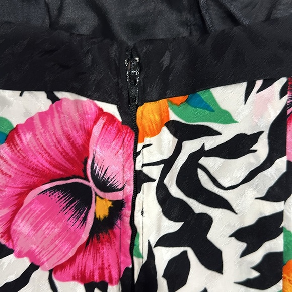 Wow!!! AJ Bari dress vintage floral 100% silk 6 80s prom - Picture 8 of 10